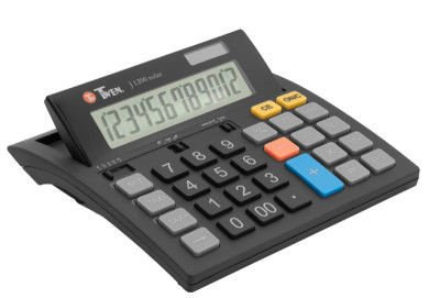 TWEN calculatrice de bureau J-1200 solar, 12 carac.