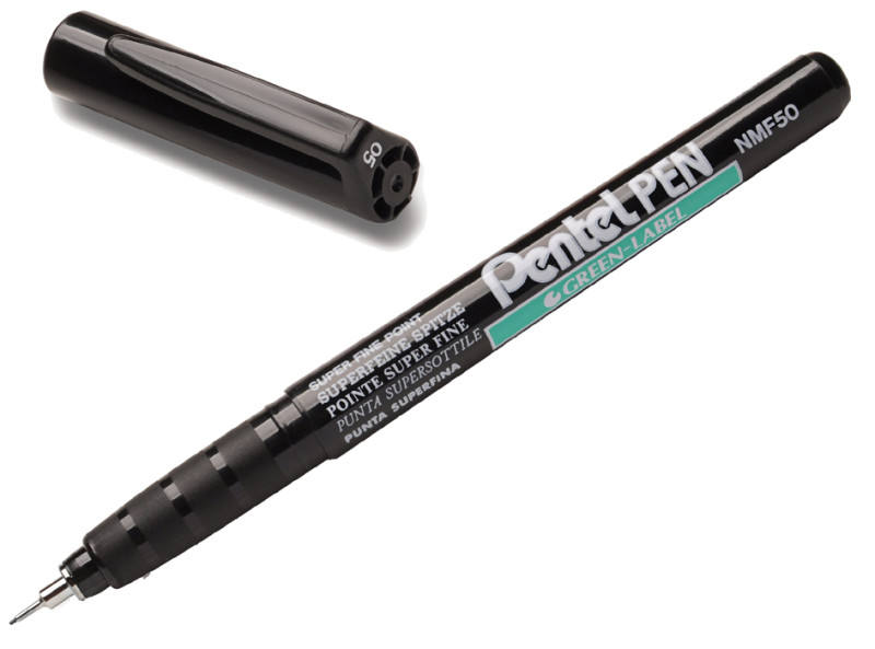 Pentel marqueur permanent GREEN-LABEL NMF50, noir