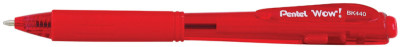 Pentel Stylo à bille rétractable WOW BK440, rouge