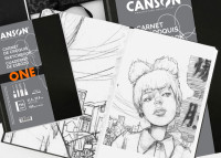 CANSON Livres de dessin ARTBOOK ONE, format A6, noir