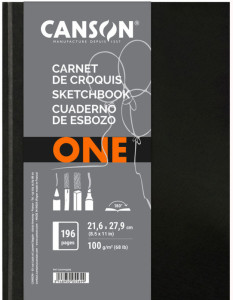 CANSON Livres de dessin ARTBOOK ONE, format A5, noir