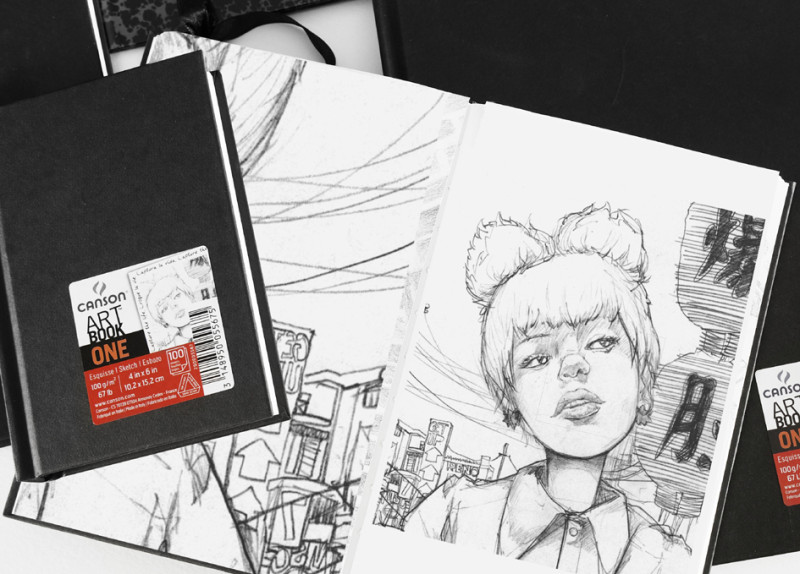 CANSON Livres de dessin ARTBOOK ONE, format A3, noir