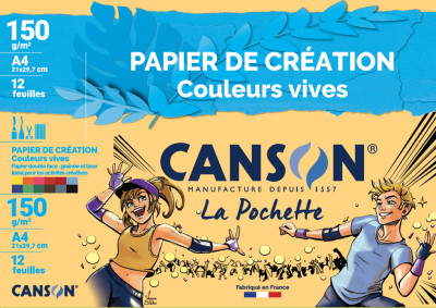 CANSON Papier de création dans une pochette, A4, 150 g/m2,