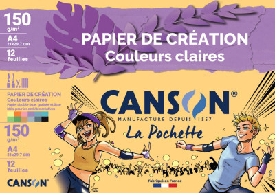 CANSON Papier de création dans une pochette, A4, 150 g/m2,