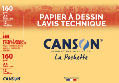 CANSON papier de dessin technique, format A4, 160 g/m2,