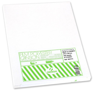 CANSON Film polyester mat sur 2 faces, A4, 75 micron, capacité 100 feuilles