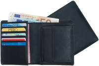 Alassio porte-monnaie combi, en cuir, noir, compartiments Alassio porte-monnaie combi, en cuir, noir, compartiments