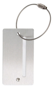 JSA porte étiquette de bagage, en aluminium, avec champ