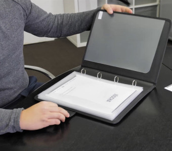 Alassio Porte documents, format A4, similicuir, noir