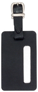JSA porte-étiquette bagage, en cuir, noir