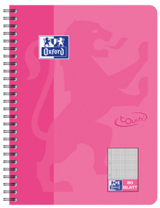 Oxford Cahier Touch, B5, quadrillé, 160 pages, rose