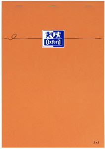 Oxford bloc-notes, A4, quadrillé, 80 feuilles, gris