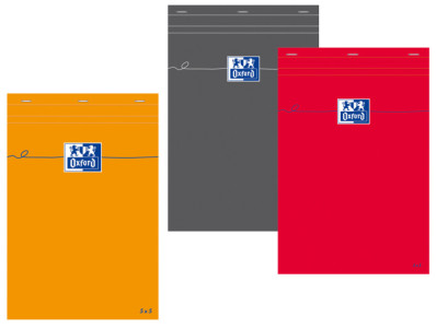 Oxford bloc-notes, A4, quadrillé, 80 feuilles, gris