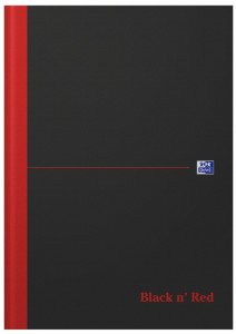 Oxford bloc-notes Black n' Red - à reliure, A4, ligné