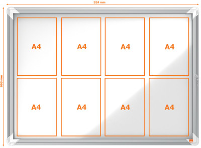 NOBO Vitrine avec surface d'affichage en métal pour l'extérieur pour 12 A4