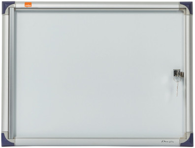 NOBO vitrine d'affichage extra plate, dos en métal, 9 x A4