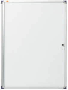 NOBO vitrine d'affichage extra plate, dos en métal, 9 x A4