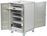 NOBO Armoire mobile multimédia en aluminium, 4 plateaux NOBO Armoire mobile multimédia en aluminium, 4 plateaux