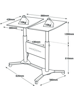 NOBO table de projection multimédia pour vidéo-projecteur/