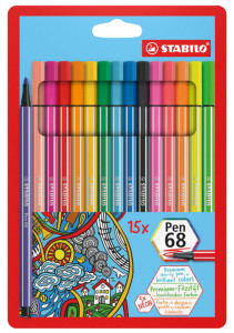 STABILO Feutre Pen 68, étui en carton de 18