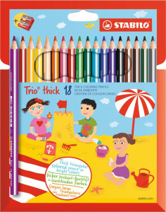 STABILO Crayon de couleur triangulaire Trio épais, étui en