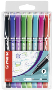 Capteur Fineliners Stabilo, 4p boîtier en plastique