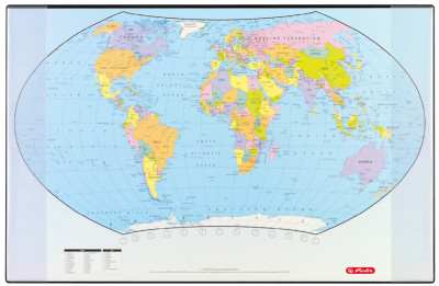 herlitz Sous-main avec une carte politique du monde