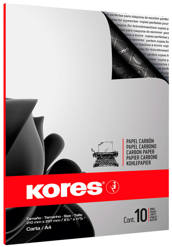 Papier Carbone - A4 - Noir KORES Lot de 100 feuilles
