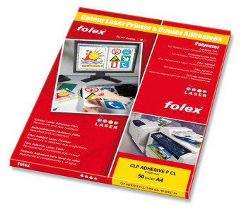 FOLEX laser couleur Film, DIN A4, auto-adhésif, transparent