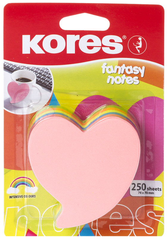 3M Post-it Die-Cut cube de notes coeur 70 x 70 mm - fuchsia/rose/rose clair  3M