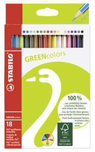 STABILO Crayon de couleur GREENcolors, étui carton de 24