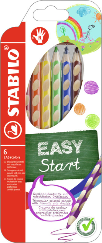 STABILO Crayon de couleur EASYcolors, pour droitiers, étui