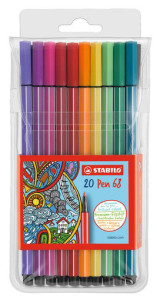 STABILO Feutre Pen 68, étui en plastique de 30