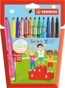 STABILO Feutre Trio A-Z, étui en carton de 18