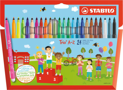 STABILO Feutre Trio A-Z, étui en carton de 18