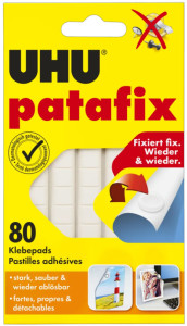 UHU Pâtes adhésives patafix, repositionnable, blanc