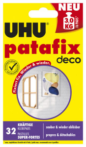 UHU Pastilles adhésives patafix homedeco, détachable, blanc