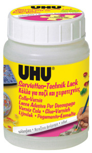 UHU colle-vernis pour serviettes, aspect satiné, contenu: