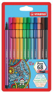 STABILO Feutre Pen 68, étui en plastique de 6