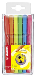 STABILO Surligneur flash, étui PP de 6