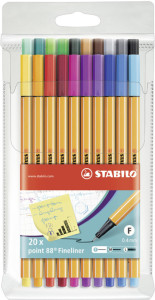 STABILO Feutre à pointe fine point 88, étui plastique de 25