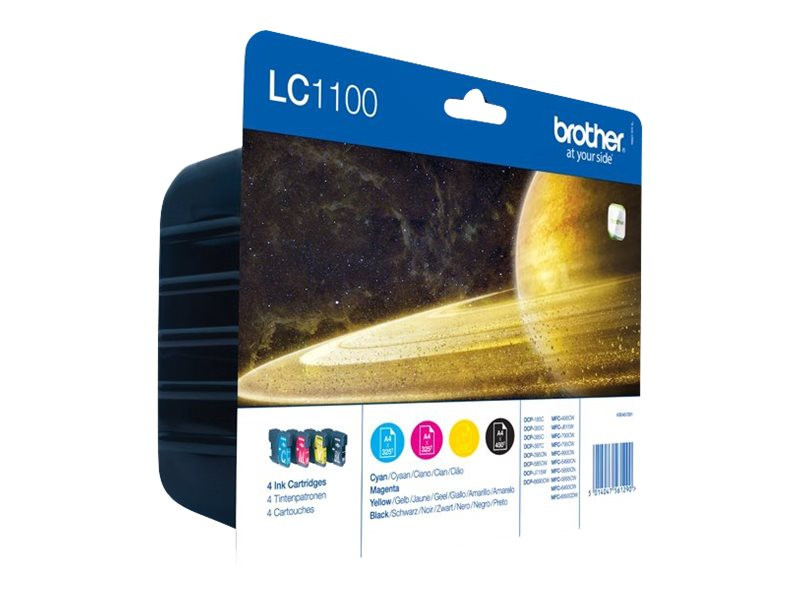 Brother : Cartouche encre LC-1100 VALUE pack (B C M Y)
