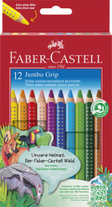 FABER-CASTELL Crayons de couleur JUMBO GRIP, étui en carton