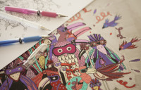 uni-ball Stylo roller à encre gel SIGNO broad UM-153, bronze