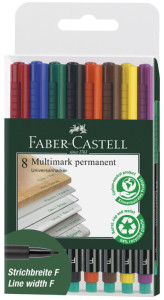 FABER-CASTELL Marqueur permanent MULTIMARK S, étui de 4