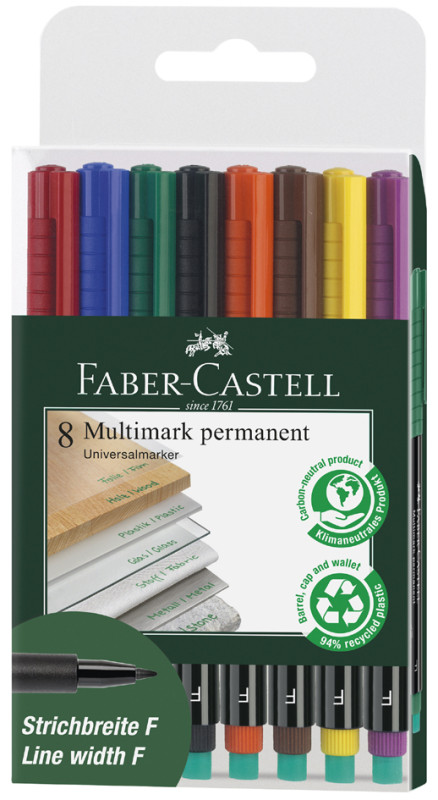 FABER-CASTELL Marqueur permanent MULTIMARK S, étui de 8