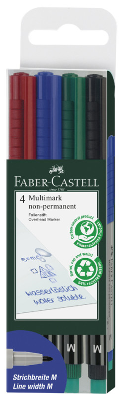 FABER-CASTELL Marqueur NonPermanent MULTIMARK S, étui de 4