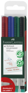 FABER-CASTELL Marqueur NonPermanent MULTIMARK F, étui de 4