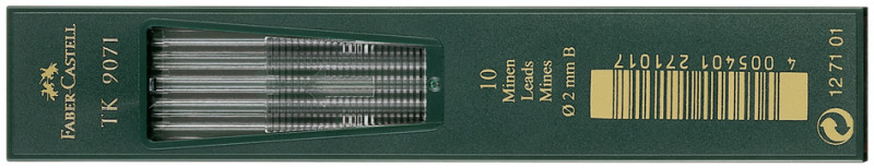 FABER-CASTELL Mines TK 9071, noir profond, degré dureté: B