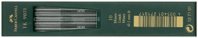 FABER-CASTELL Mines TK 9071, noir profond, degré dureté: H